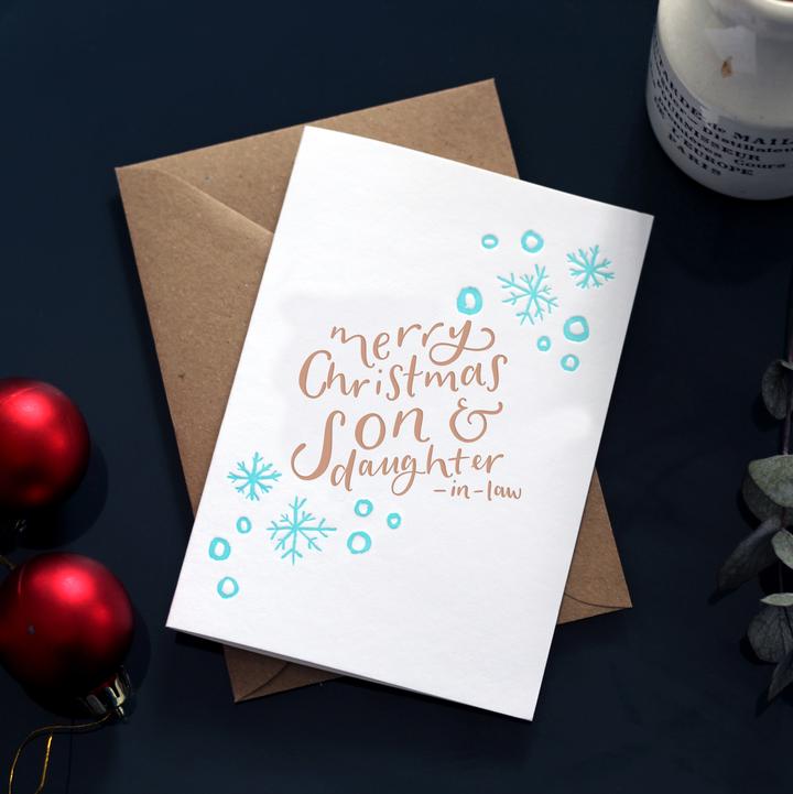 Merry Christmas Son &amp; Daughter-in-Law Letterpress Card
